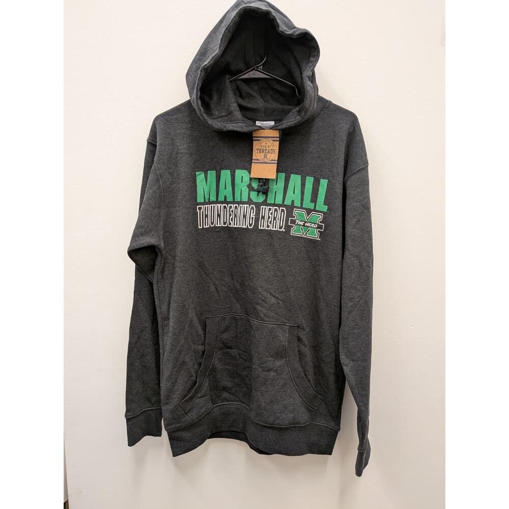 Marshall Thundering Herd Hoodie Mens Medium Gray Pullover Rivalry Threads